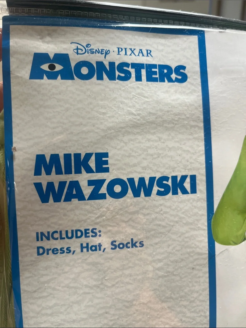 NEW Spirit Halloween Mike Wazowski Green Dress Costume with Hat and Socks - Picture 3 of 4